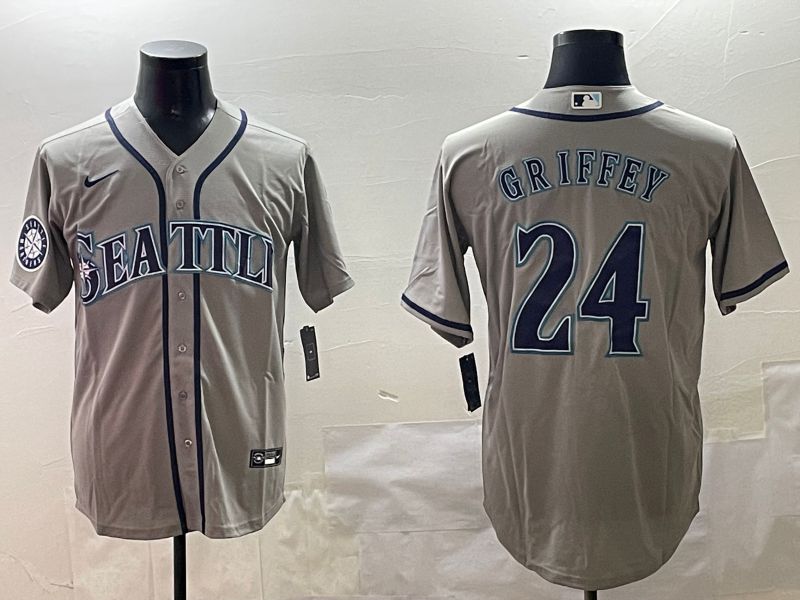 Men Seattle Mariners #24 Griffey Grey Game 2025 Nike MLB Jersey style 2